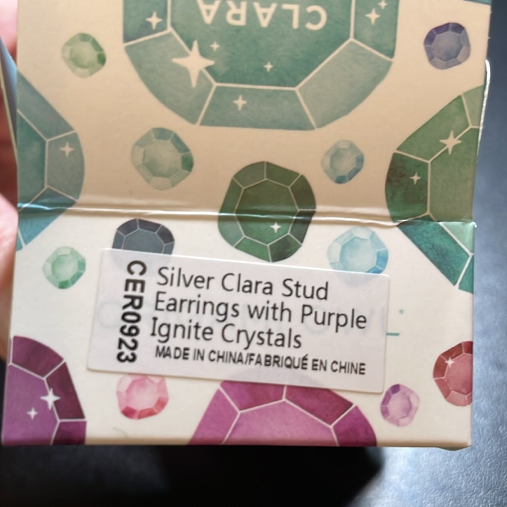 Origami Owl CER0923 Collectors Club Purple Ignite Clara stud earrings - Picture 5 of 5
